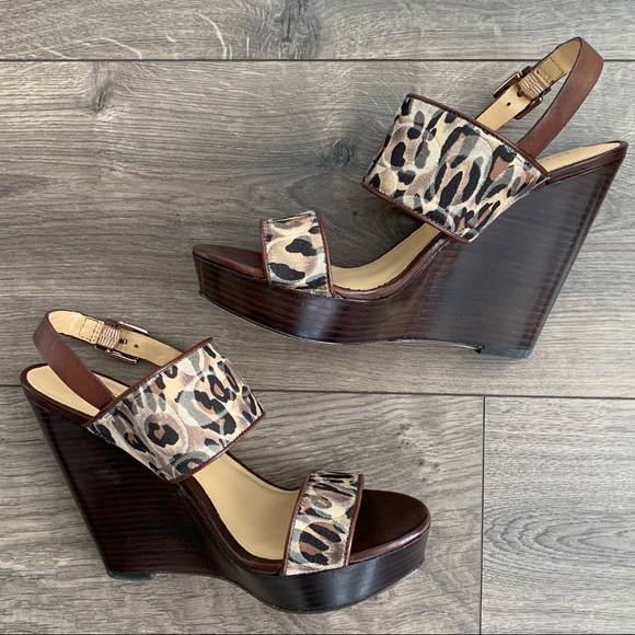 COACH Jezebel ocelot-printed wedged sandal - Picture 5 of 9